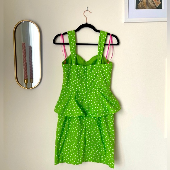 BETSEY JOHNSON Green and White Polka Dot Dress - Picture 5 of 6